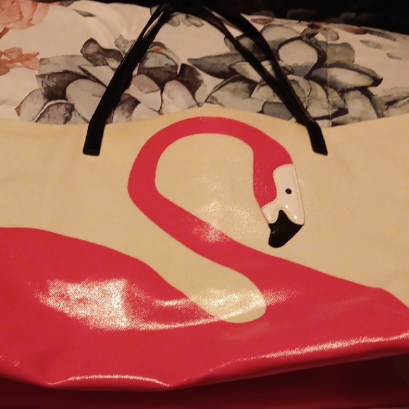 Kate Spade Flamingo Tote in Cream and Pink - Picture 1 of 12